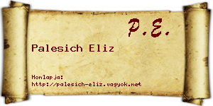 Palesich Eliz névjegykártya